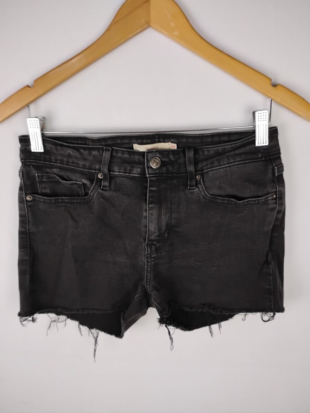 Levis Women's Black Denim Cutoff Shorts Size 28 - Picture 2 of 5